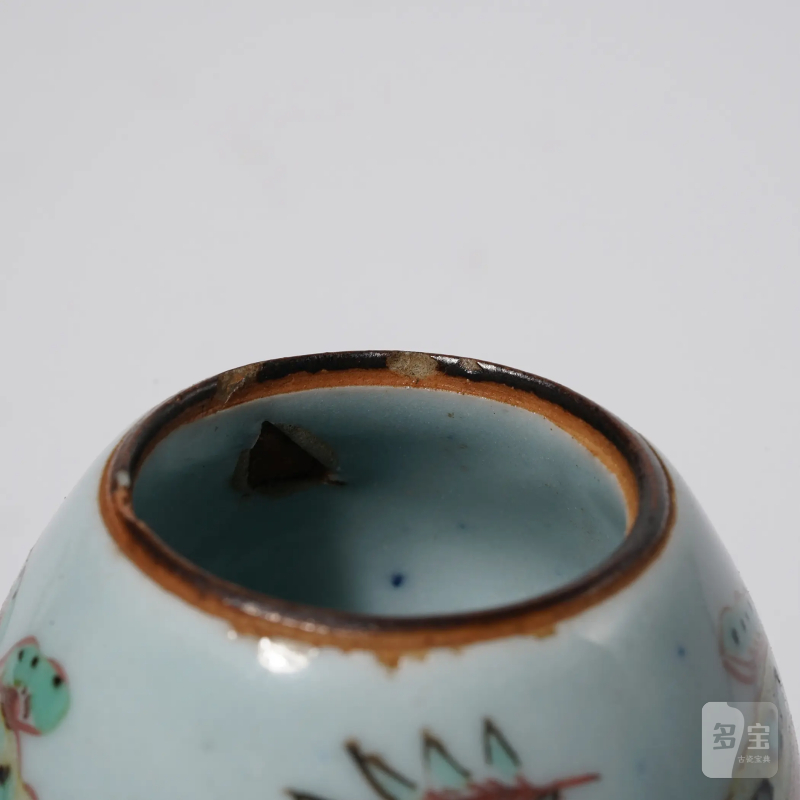 明崇祯 景德镇古渡五彩花蝶茶入 - 图12